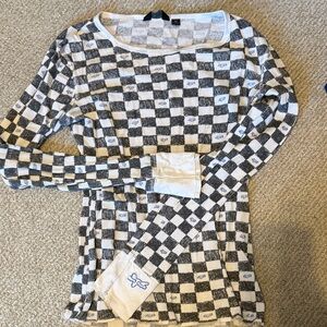 Checkered Long Sleeve Top
